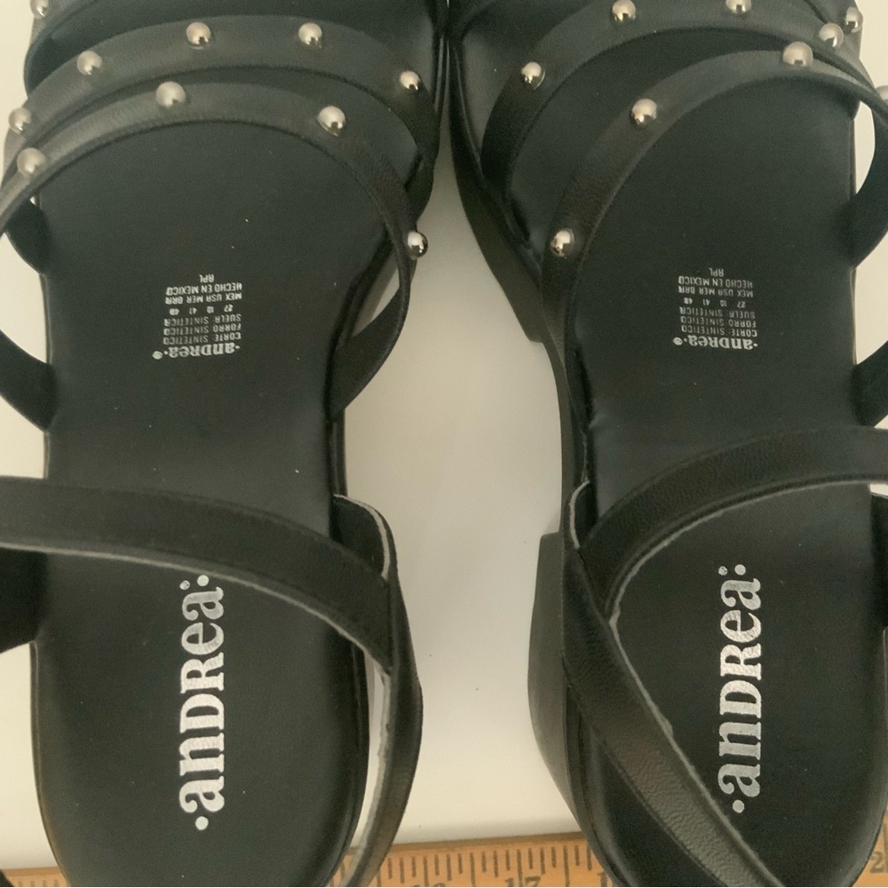 Black Studded Platform Sandals - Women - Picture 2 of 8